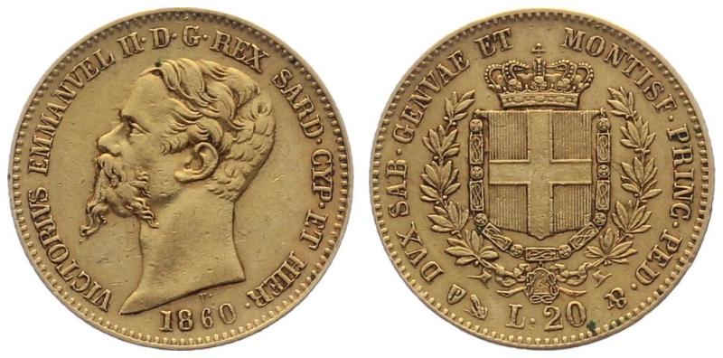 Sardinien 20 Lire 1860 - Victorivs Emmanvel II.